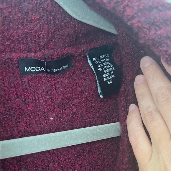 Moda International Deep Red Ruffled Cardigan - Picture 8 of 8